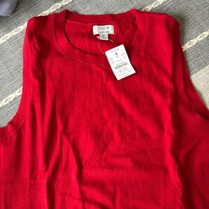 New with tags JCrew Factory red sweater shell (M)